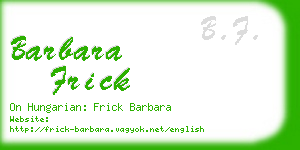 barbara frick business card